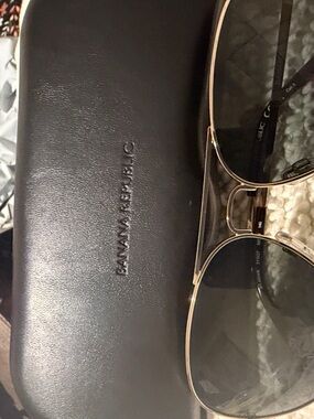 Banana Republic Gold Aviator Sunglasses with Dark Lenses